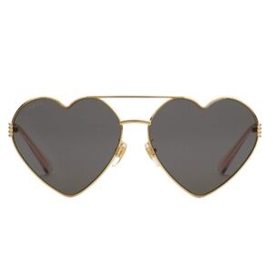 Gucci Women's Heart-Frame Wire Sunglasses